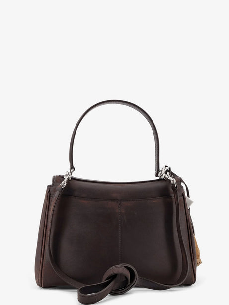 Balenciaga Rodeo S leather crossbody bag with vintage motif - Espresso