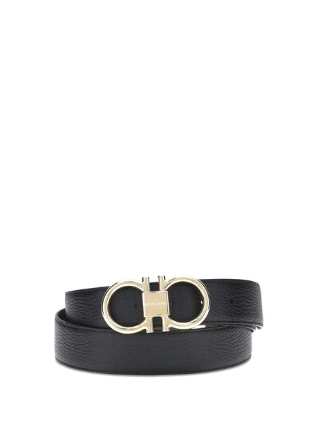 Ferragamo Leather reversible Belt - Black Bicoloured  Brown