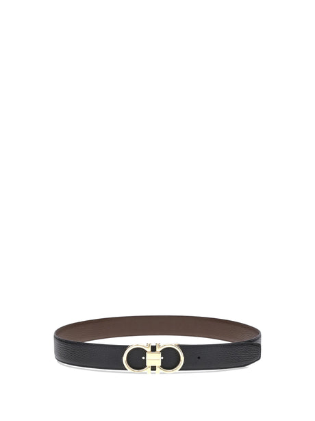 Ferragamo Leather reversible Belt - Black Bicoloured  Brown