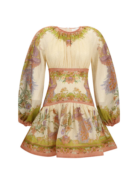 Zimmermann Indra mini Dress - Chartreuse Scarf Floral