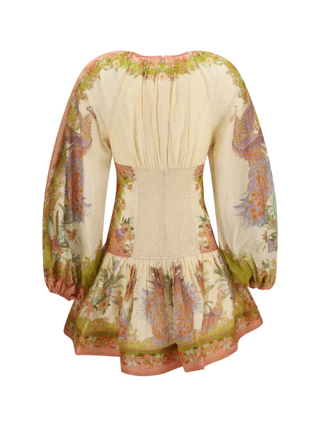 Zimmermann Indra mini Dress - Chartreuse Scarf Floral