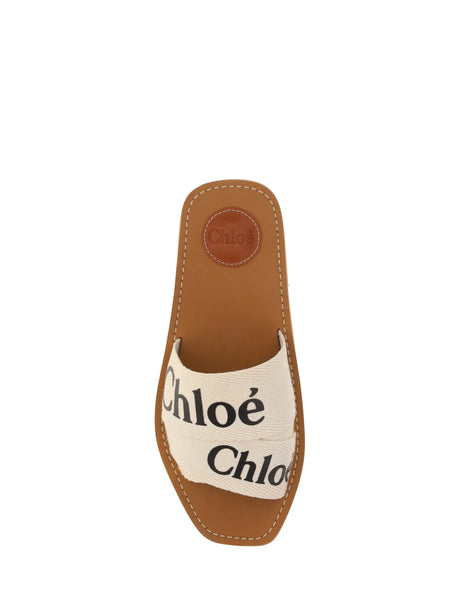 Chloé Woody Sandals - White
