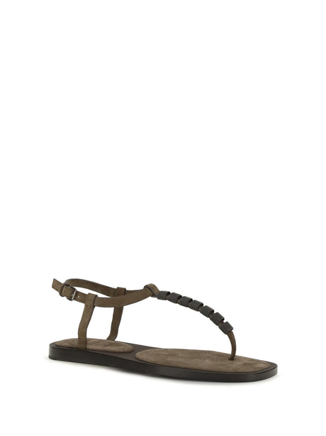 Brunello Cucinelli Embellished Sandals - Summer Peat