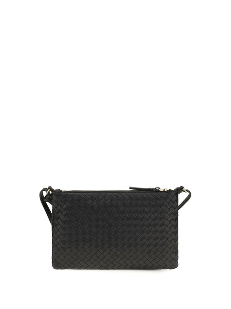 Bottega Veneta Intrecciato Shoulder Bag - Black-Brass Vibrato