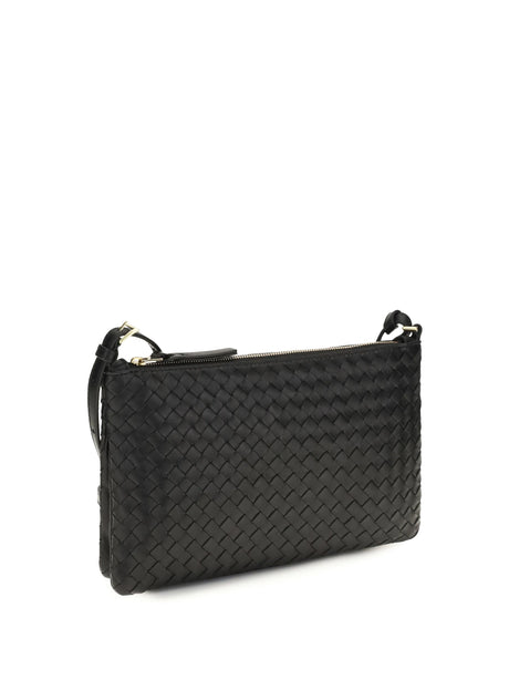 Bottega Veneta Intrecciato Shoulder Bag - Black-Brass Vibrato