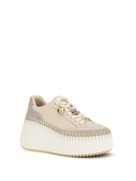Chloé Nama wedge Sneakers - Dove Grey