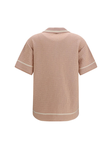 Fendi FF all-over crochet Shirt - Powder Pink-26