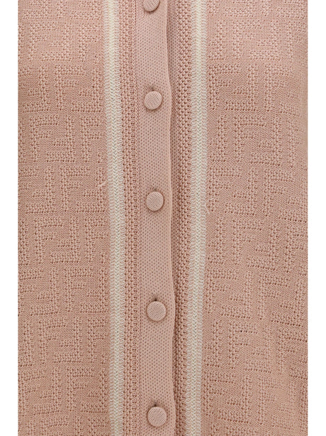 Fendi FF all-over crochet Shirt - Powder Pink-26