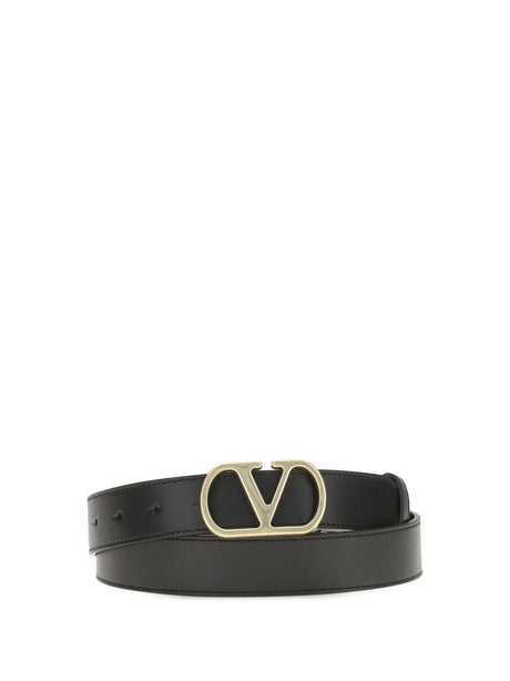 Valentino Garavani VLogo Signature leather Belt - Black