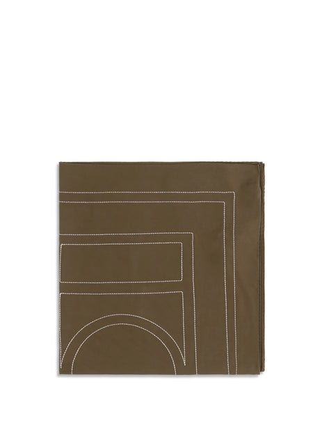 Toteme Silk Scarf with embroidery - Mocha