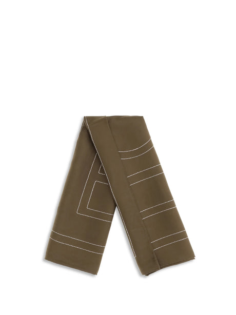 Toteme Silk Scarf with embroidery - Mocha