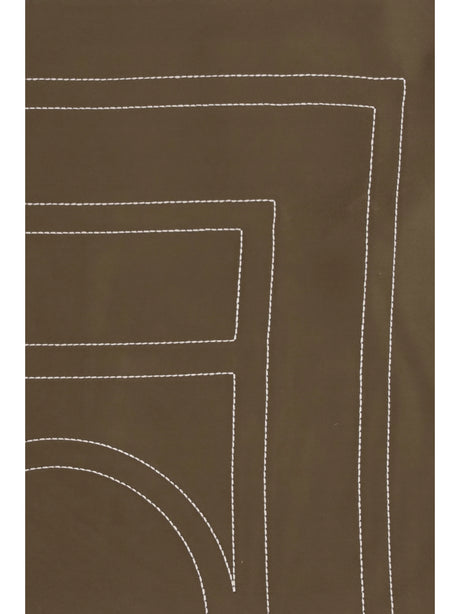Toteme Silk Scarf with embroidery - Mocha