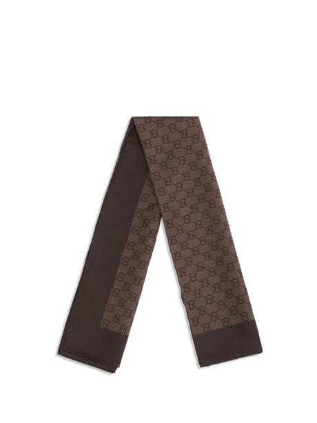 Gucci GG silk twill jacquard Scarf - Dark Brown/D. Brown