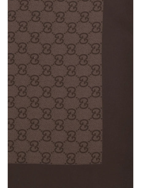 Gucci GG silk twill jacquard Scarf - Dark Brown/D. Brown