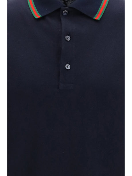 Gucci Cotton piqué jersey Polo Shirt - Urban Blue