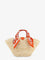 Dolce & Gabbana Maiolica shoulder bag in leather and raffia - Orange