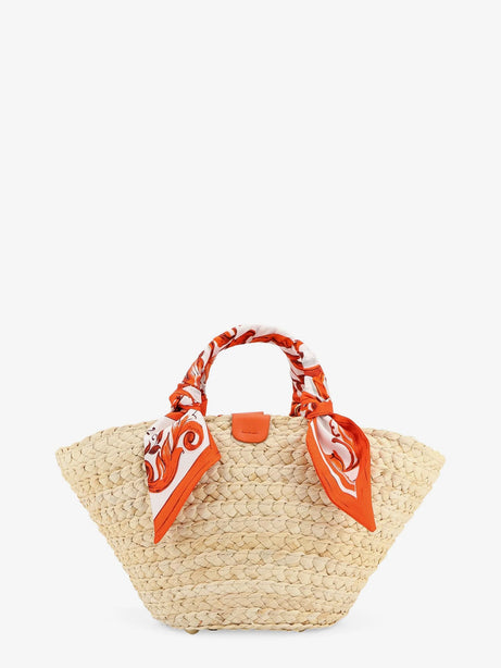 Dolce & Gabbana Maiolica shoulder bag in leather and raffia - Orange