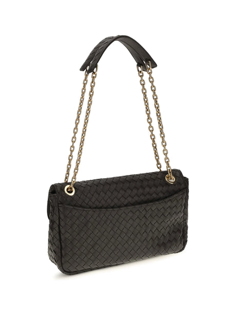 Bottega Veneta Intreccio Shoulder Bag - Espresso-M Brass