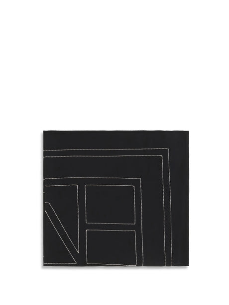 Toteme Silk Scarf with embroidery - Black