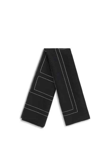 Toteme Silk Scarf with embroidery - Black