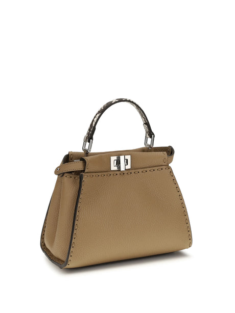 Fendi Peekaboo mini Handbag - Cappucc+Roccia+P