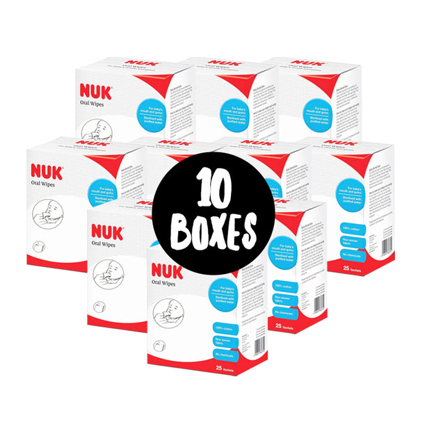 NUK Oral Wipes - 25 Sachet/ Box | Carton Deals of 10 Boxes