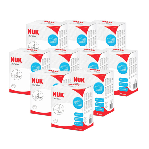 NUK Oral Wipes - 25 Sachet/ Box | Carton Deals of 10 Boxes