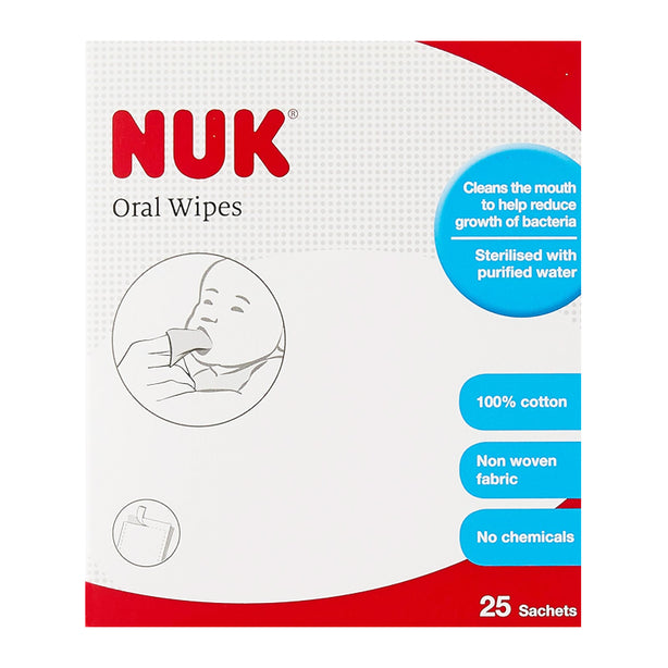 NUK Oral Wipes - 25 Sachet/ Box | Carton Deals of 10 Boxes