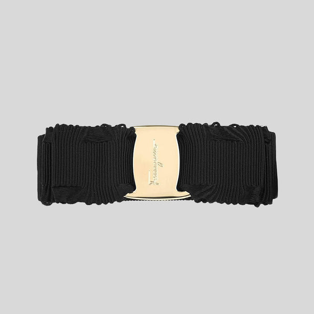 FERRAGAMO Vara Bow Hairclip Ferm Bello Black/Gold RS-662681