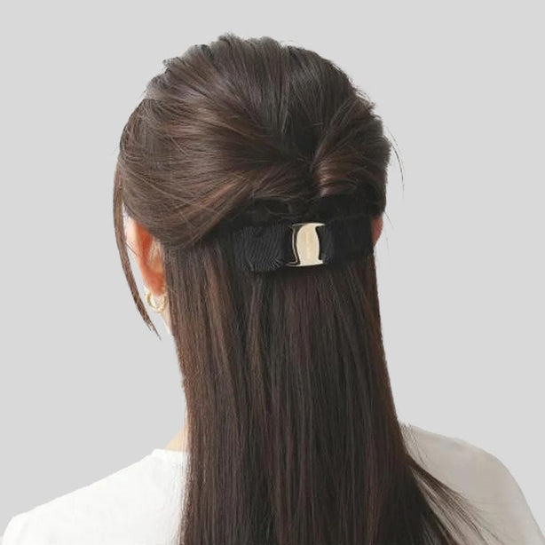 FERRAGAMO Vara Bow Hairclip Ferm Bello Black/Gold RS-662681