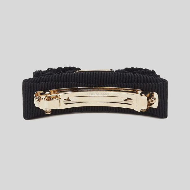 FERRAGAMO Vara Bow Hairclip Ferm Bello Black/Gold RS-662681