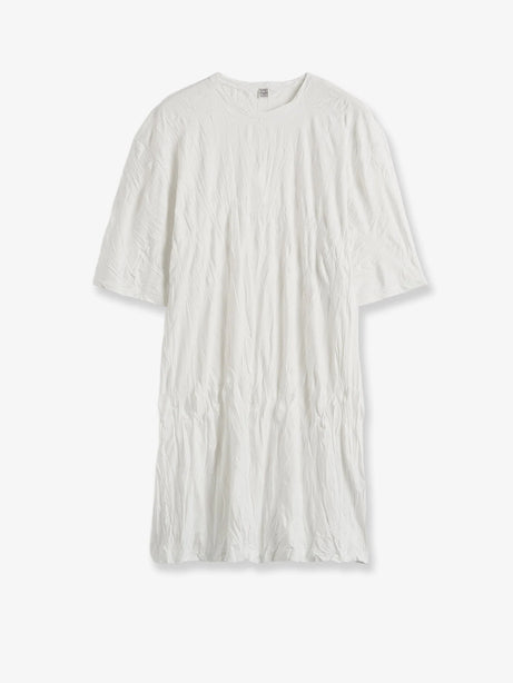 Toteme Relaxed fit short cotton blend dress - Offwhite