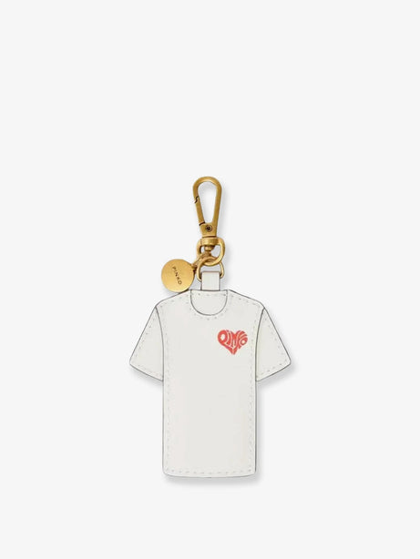 Pinko Pinko is Amore leather keychain - Bianco