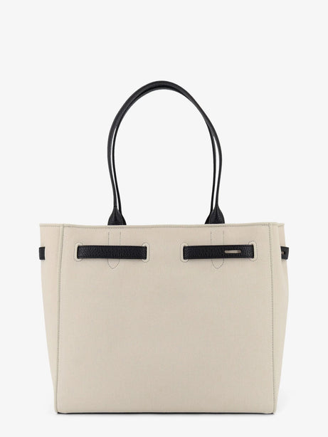 Tom Ford Canvas shoulder bag with engraved logo on the front - Ecrublack