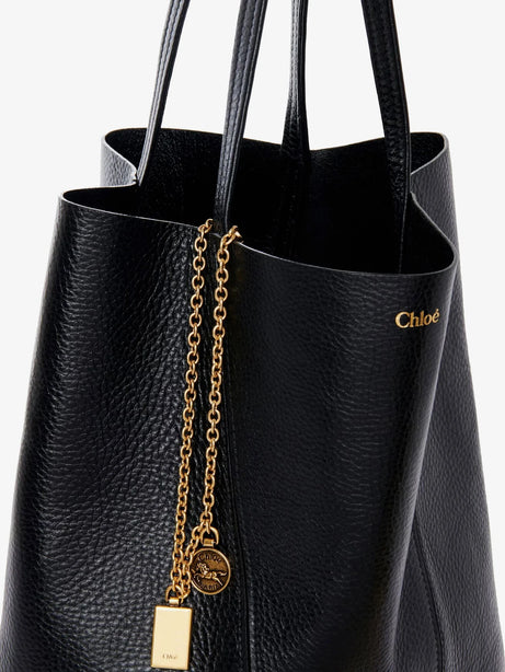 Chloe' Chloé Spin leather shoulder bag - Black