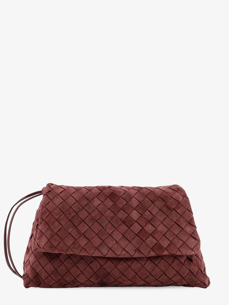 Bottega Veneta Suede Giorno crossbody bag with Intrecciato motif - Deepmahogany