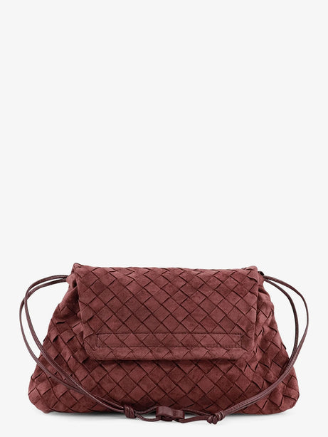 Bottega Veneta Suede Giorno crossbody bag with Intrecciato motif - Deepmahogany