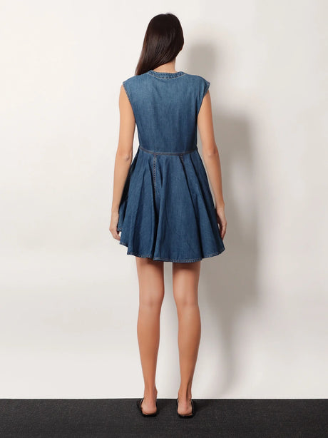 Alaia Wrap denim dress - Bleu Mineral