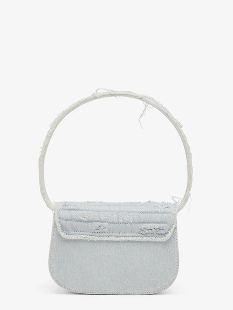 Diesel 1DR denim shoulder bag with rhinestone D logo - Grigio