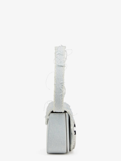 Diesel 1DR denim shoulder bag with rhinestone D logo - Grigio