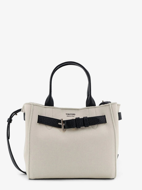 Tom Ford Audrey canvas handbag - Ecrublack