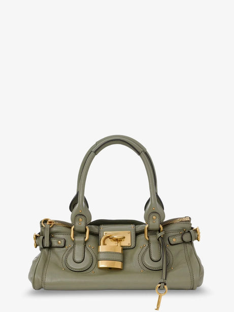 Chloe' Paddington leather shoulder bag - Aloegreen