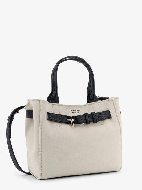 Tom Ford Audrey canvas handbag - Ecrublack