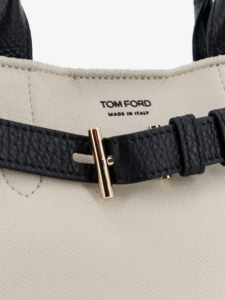 Tom Ford Audrey canvas handbag - Ecrublack