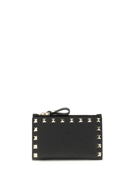 Valentino Garavani Rockstud zip Card Holder - Black