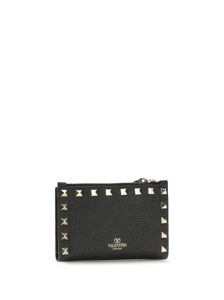 Valentino Garavani Rockstud zip Card Holder - Black