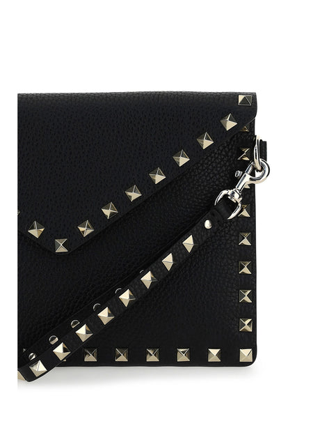 Valentino Garavani Rockstud Pouch in leather - Black