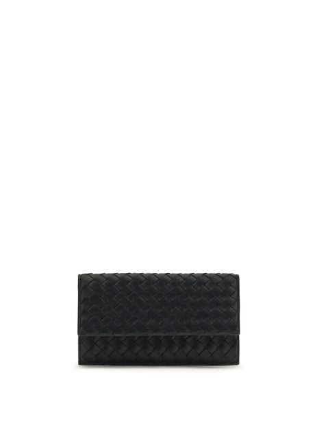 Bottega Veneta Intrecciato bifold Wallet - Black-Gold
