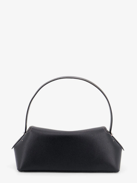 Toteme T-Lock Hammered Leather Shoulder Bag - Black