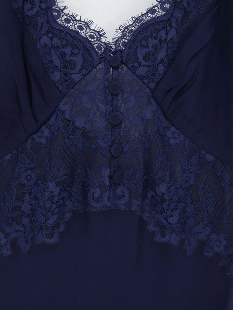 Self Portrait Georgette maxi dress - Navy